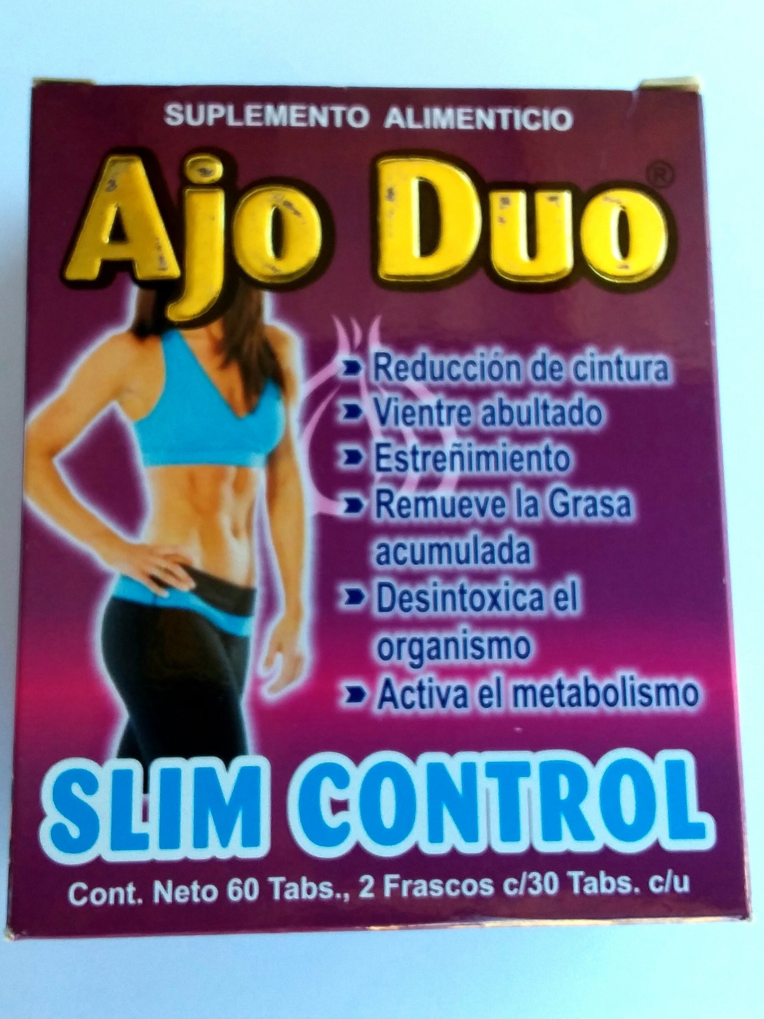 Slim Control Ajo Duo. 60 Tabletas. Reducción de cintura