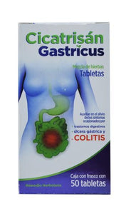 CICATRISAN GASTRICUS 50 TABS COLITIS Auxiliar en Gastritis Ulceras