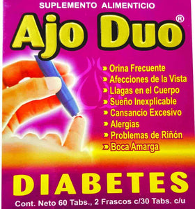 Diabetes Ajo Duo Ayuda en niveles de azúcar